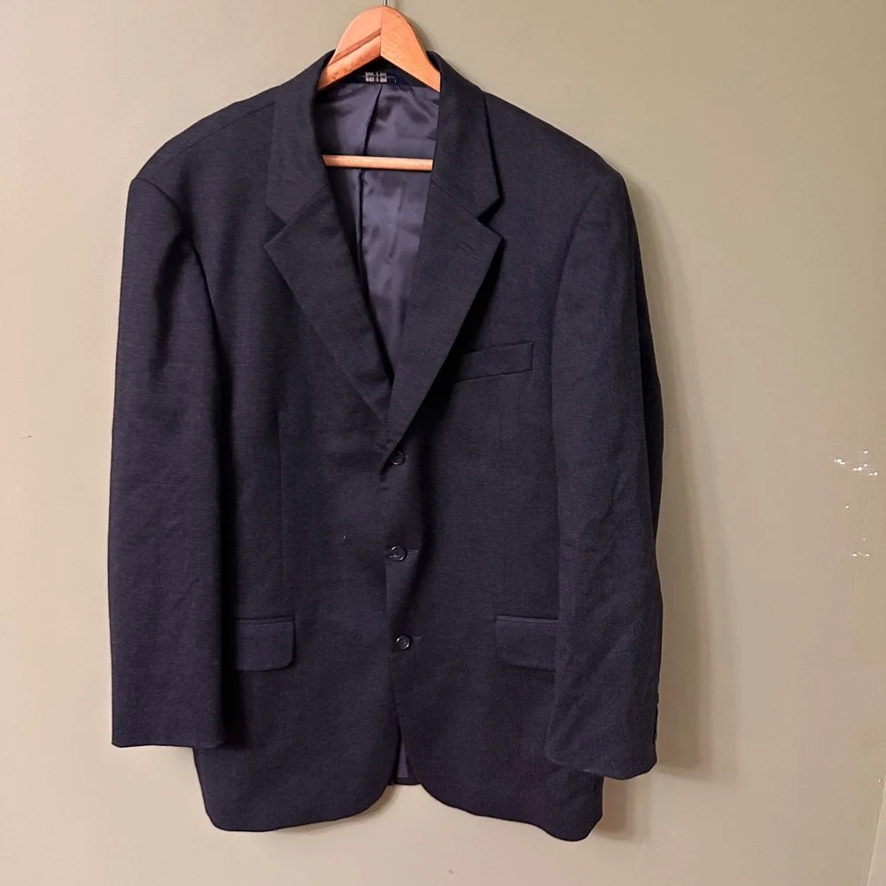J. Crew Men's 44L‎ Charcoal Wool Lycra Sport Coat Blazer Made in Italy